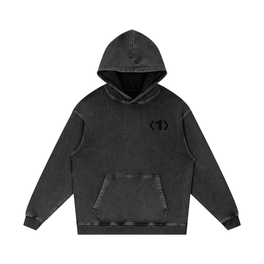 Code One Washed Out Black Hoodie
